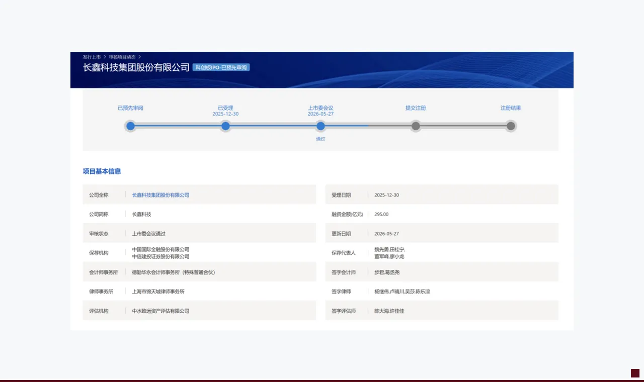 长鑫科技无悬念过会 还应关注哪些变量？